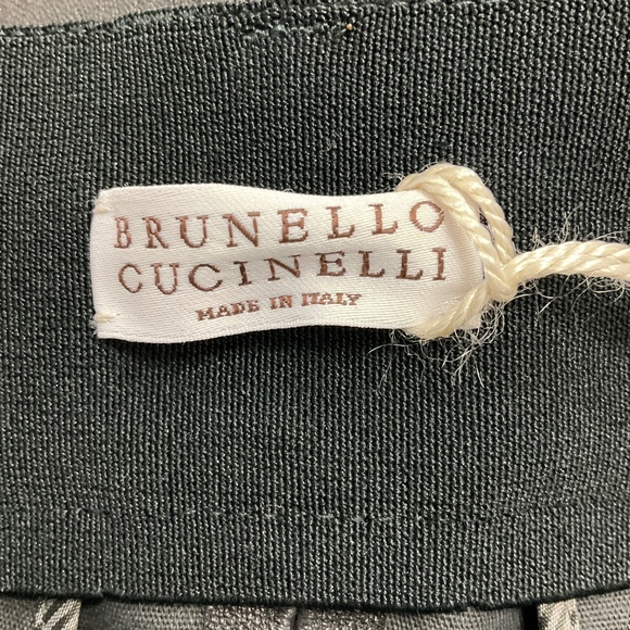 BRUNELLO CUCINELLI BLACK STRETCH NAPPA LEATHER CIGARETTE TROUSER - Picture 4 of 6